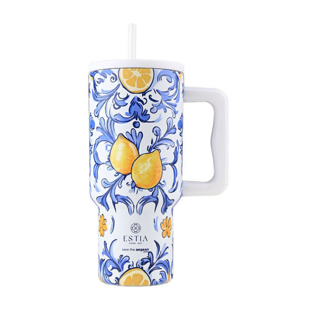 ΘΕΡΜΟΣ ESTIA STRAW TUMBLER XL SAVE THE AEGEAN 900ml AMALFI COAST 01-34832