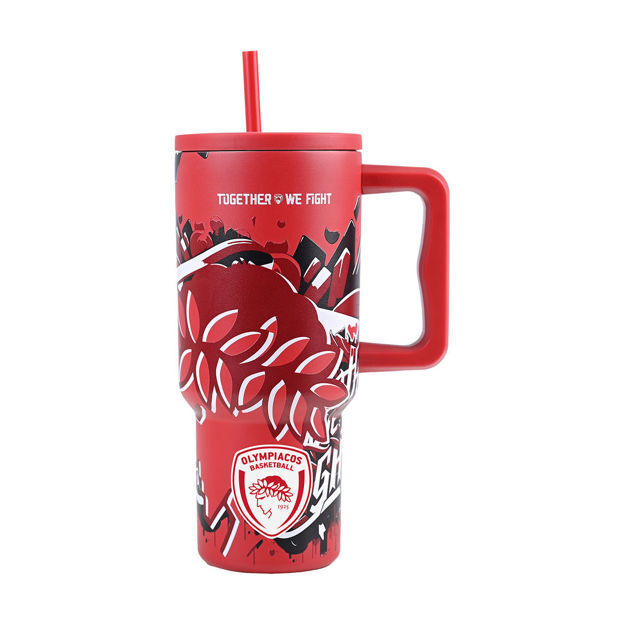 ΘΕΡΜΟΣ ESTIA STRAW TUMBLER XL OLYMPIACOS BC EDITION TOGETHER WE FIGHT 900ml  01-35976