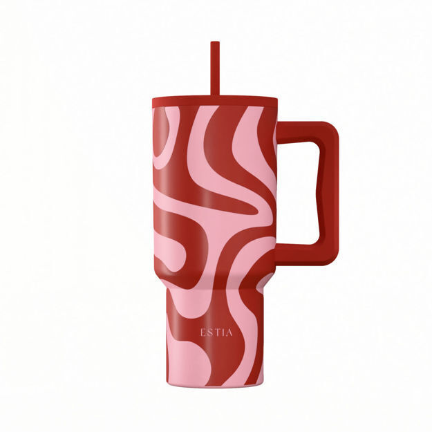 ΘΕΡΜΟΣ ESTIA STRAW TUMBLER XL SAVE THE AEGEAN 900ml CORAL WAVES 01-41588