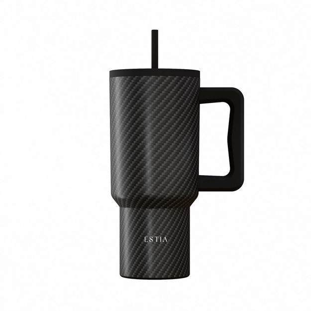 ΘΕΡΜΟΣ ESTIA STRAW TUMBLER XL SAVE THE AEGEAN 900ml CARBON FIBRE 01-46170