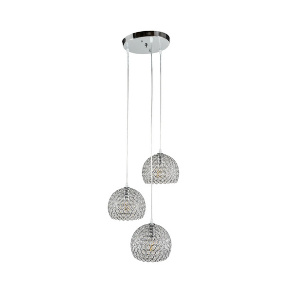 ΦΩΤΙΣΤΙΚΟ 3ΦΩΤΟ ΝΙΚΕΛ  ΜΕ ΚΡΥΣΤΑΛΑΚΙΑ E-27 ΜΕ ΡΟΖΕΤΑ ΜΕΤ/ΛΙΚΗ Φ40ΕΚ ARlight 0104568