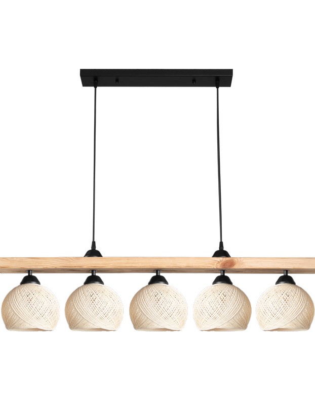 ΦΩΤΙΣΤΙΚΟ ΟΡΟΦΗΣ 5ΦΩΤΟ Ε27 Salote pakoworld 100x18x24εκ ΣΕ ΚΑΦΕ-ΚΡΕΜ 147-000199