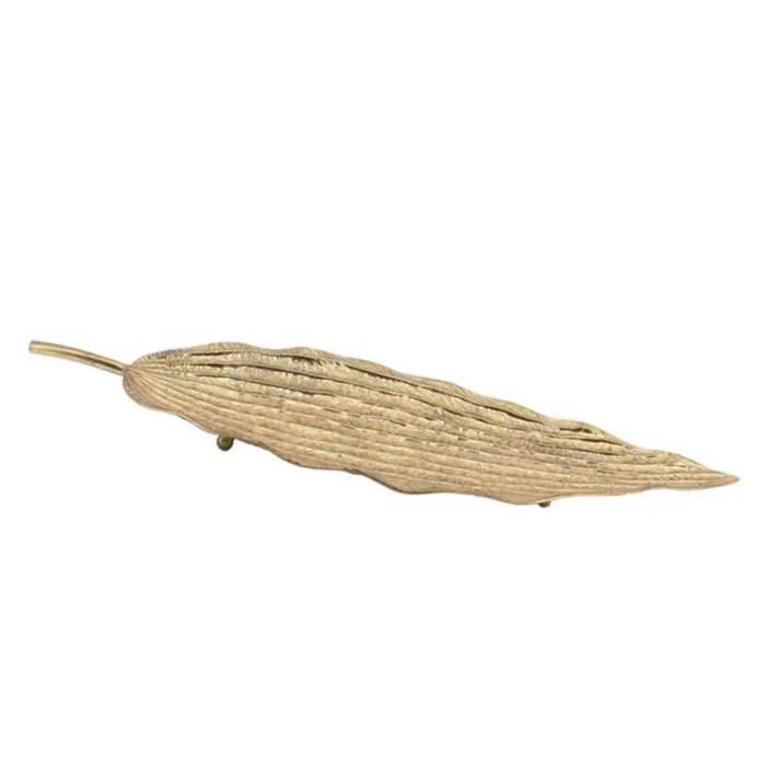 ΜΕΤΑΛΛΙΚΗ ΠΙΑΤΕΛΑ ΧΡΥΣΟ ΦΥΛΛΟ ΓΡΑΜΜΩΤΟ 97.5x33x6cm MARHOME 15-10236A