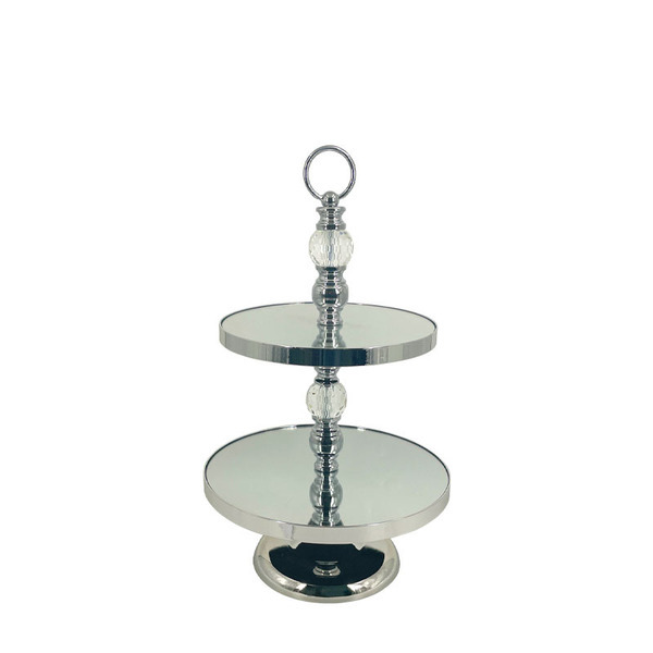 ΟΡΝΤΕΡΒΙΕΡΑ ΜΕΤΑΛΛΙΚΗ ΑΣΗΜΙ ΜΕ ΚΑΘΡΕΦΤΗ & ΚΡΥΣΤΑΛΛΑ ΣΤΡΟΓΓΥΛΗ ΔΙΟΡΟΦΗ Φ30x50cm MARHOME 15-40081