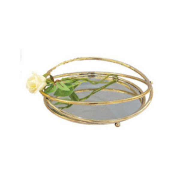 ΔΙΣΚΟΣ ΜΕΤΑΛΛΙΚΟΣ ΧΡΥΣΟΣ ΣΤΡΟΓΓΥΛΟΣ ΜΕ ΚΑΘΡΕΦΤΗ ΛΟΞΟΙ ΚΥΚΛΟΙ ΧΕΡΟΥΛΙΑ Φ35cm MARHOME 15-40162A