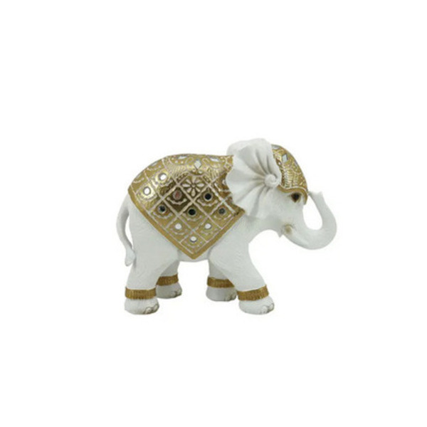 ΔΙΑΚΟΣΜΗΤΙΚΟ ΕΛΕΦΑΝΤΑΚΙ ΛΕΥΚΟ/ΧΡΥΣΟ ΜΕ ΣΤΟΛΙΔΙΑ  20×6.5x16cm MARHOME 15-50229