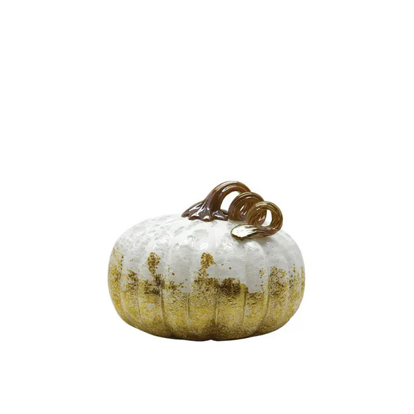 ΔΙΑΚΟΣΜΗΤΙΚΗ ΚΟΛΟΚΥΘΑ ΓΥΑΛΙΝΗ ΛΕΥΚΗ/ΧΡΥΣΗ Φ17.5x13cm MARHOME 15-70033