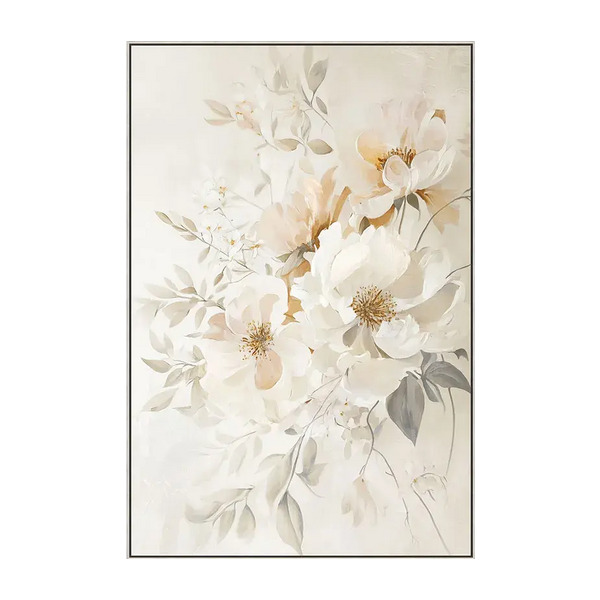 ΠΙΝΑΚΑΣ ΚΑΜΒΑΣ ΕΚΡΟΥ/ΓΚΡΙ ΛΟΥΛΟΥΔΙΑ ΣΕ ΚΟΡΝΙΖΑ  82.5×122.5×3.5cm MARHOME 16-30127