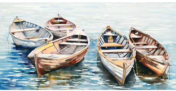 ΠΙΝΑΚΑΣ ΚΑΜΒΑΣ ΜΕ 5 ΚΑΡΑΒΑΚΙΑ ΣΤΗΝ ΘΑΛΑΣΣΑ  60x120cm MARHOME 16-30167