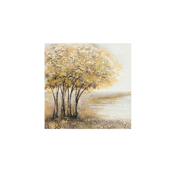 ΠΙΝΑΚΑΣ ΚΑΜΒΑΣ ΜΕ 4 ΧΡΥΣΑ ΔΕΝΤΡΑ ΕΝΩΜΕΝΑ  40x40cm MARHOME 16-30177