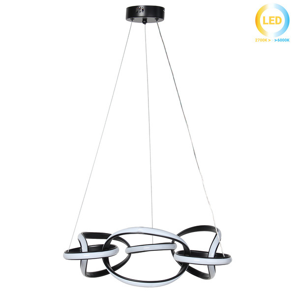 ΦΩΤΙΣΤΙΚΟ ΚΡΕΜΑΣΤΟ LED 80W ΜΑΥΡΟ Φ49Χ15εκ. KESKOR 190306