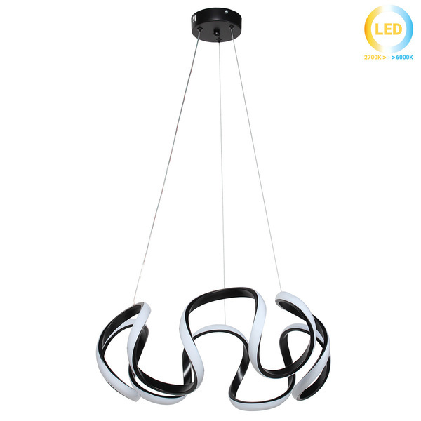 ΦΩΤΙΣΤΙΚΟ ΚΡΕΜΑΣΤΟ LED 80W ΜΑΥΡΟ Φ50Χ19εκ. KESKOR 190308
