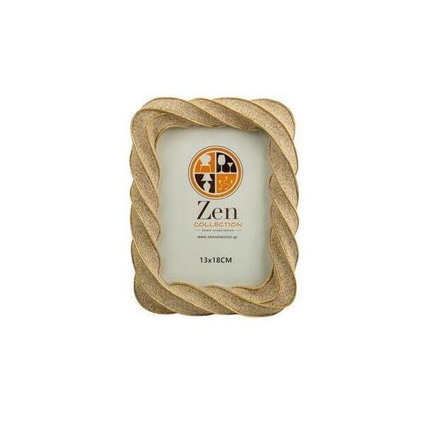 ΚΟΡΝΙΖΑ POLYREZIN 13x18cm ΜΠΕΖ ΜΕ ΧΡΥΣΕΣ ΚΥΜΜΑΤΙΣΤΕΣ ΓΡΑΜΜΕΣ ZEN 26.37.53163