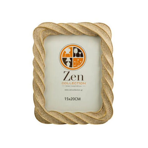 ΚΟΡΝΙΖΑ POLYREZIN 15x20cm ΜΠΕΖ ΜΕ ΧΡΥΣΕΣ ΚΥΜΜΑΤΙΣΤΕΣ ΓΡΑΜΜΕΣ ZEN 26.37.53164