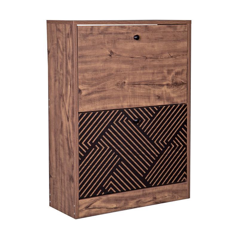 ΠΑΠΟΥΤΣΟΘΗΚΗ Fylliana “Home” 1872 ΜΕ 2 ΠΟΡΤΕΣ ΜΑΥΡΗ GREY OAK 60×23.5×81εκ  271-121-036