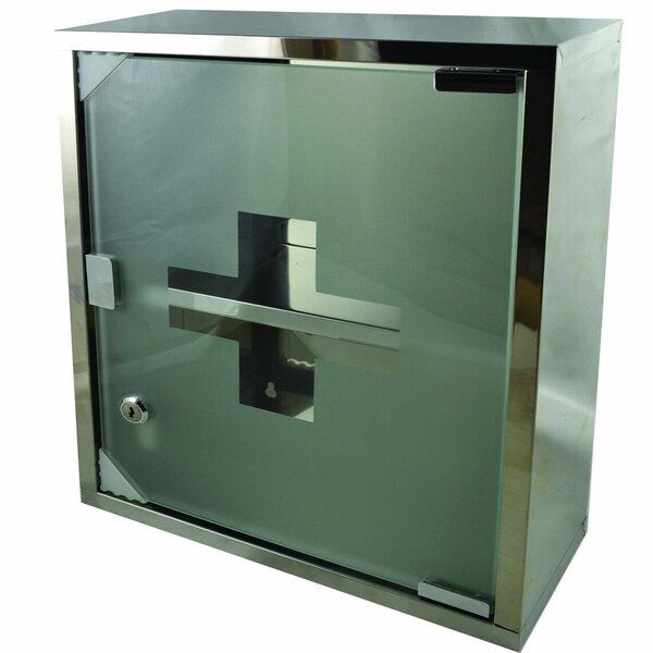 ΦΑΡΜΑΚΕΙΟ ΜΕ ΡΑΦΙ ΙΝΟΧ ΓΥΑΛΙΝΟ ΠΟΡΤΑΚΙ & ΚΛΕΙΔΑΡΙΑ 30x30x12εκ Chios Hellas 31918