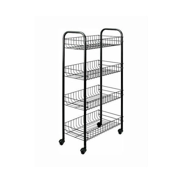 ΤΡΟΛΕΙ ΚΟΥΖΙΝΑΣ ΜΕΤΑΛΛΙΚΟ ΣΕ ΜΑΥΡΟ ΧΡΩΜΑ 4 ΘΕΣΕΩΝ 41x26x86cm METALTEX ASCONA 344504