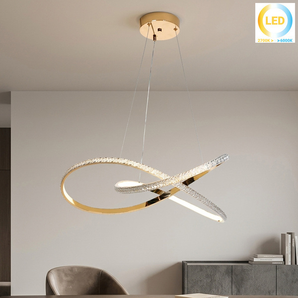 ΦΩΤΙΣΤΙΚΟ ΚΡΕΜΑΣΤΟ LED 62W ΧΡΥΣΟ ΜΕ ΑΚΡΥΛΙΚΟ Φ70Χ15εκ. KESKOR 584846