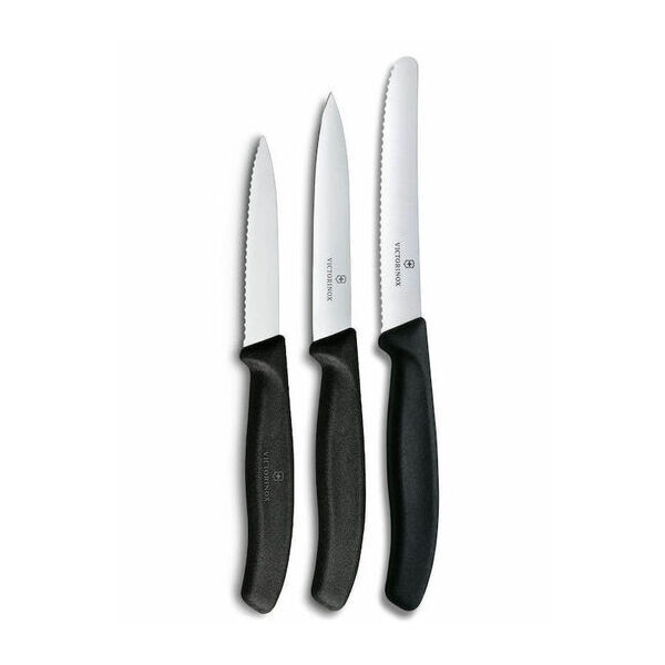 Victorinox ΣΕΤ 3 ΤΜΧ ΜΑΧΑΙΡΑΚΙΑ ΚΟΥΖΙΝΑΣ ΜΑΥΡΕΣ ΛΑΒΕΣ Swiss Classic 6.7113.34