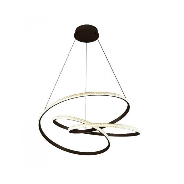 LED ΦΩΤΙΣΤΙΚΟ ΚΡΕΜΑΣΤΟ 58W ΜΑΥΡΟ 3CCT (by switch on base) D:60cm InLight 6092-A-BLACK