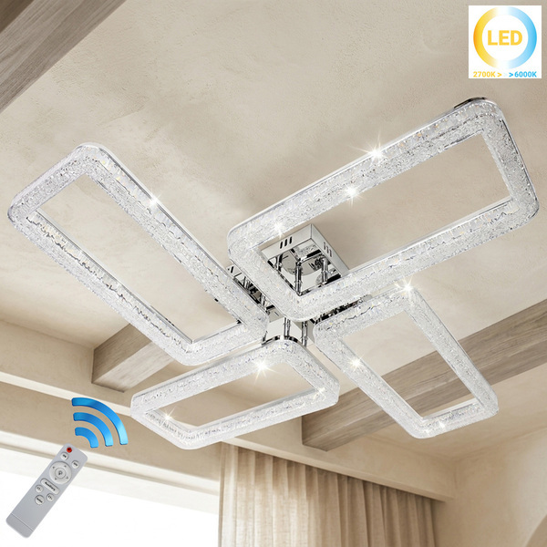 ΦΩΤΙΣΤΙΚΟ ΟΡΟΦΗΣ LED 77W ΧΡΩΜΙΟ ΜΕ ΑΚΡΥΛΙΚΟ 80Χ80Χ10εκ. ΚΑΙ Controller KESKOR 659928