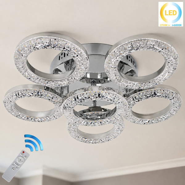 ΠΛΑΦΟΝΙΕΡΑ ΟΡΟΦΗΣ LED 70W ΧΡΩΜΙΟ ΜΕ ΑΚΡΥΛΙΚΑ ΣΤΟΙΧΕΙΑ Φ50Χ14εκ. ΚΑΙ Controller KESKOR 659930