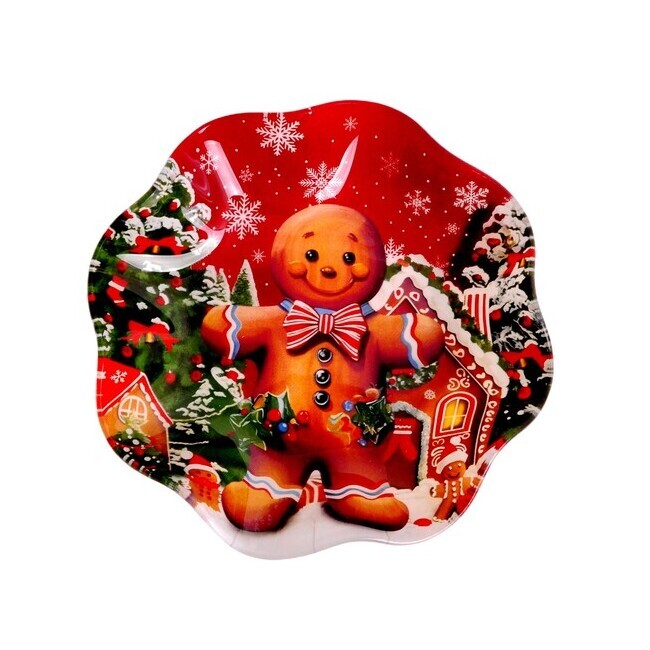 ΠΙΑΤΕΛΑ ΣΤΡΟΓΓΥΛΗ ΓΥΑΛΙΝΗ ΣΧΕΔΙΟ COOKIES 23,3CM MARVA 740476