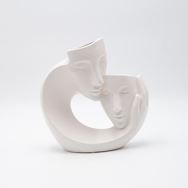 ΔΙΑΚΟΣΜΗΤΙΚΟ ΑΝΘΟΔΟΧΕΙΟ ΠΡΟΣΩΠΑ ΚΕΡΑΜΙΚΟ ΛΕΥΚΟ 21X8X21CM ESTHETI  819-00567