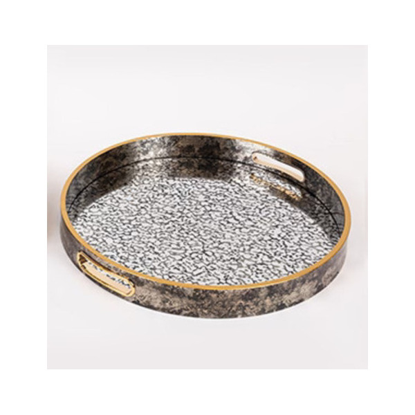 ΔΙΣΚΟΣ POLYRESIN ΜΕ ΚΑΘΡΕΦΤΗ ΓΚΡΙ – ΧΡΥΣΟ 36x36x4cm ESTHETI 819-01159B
