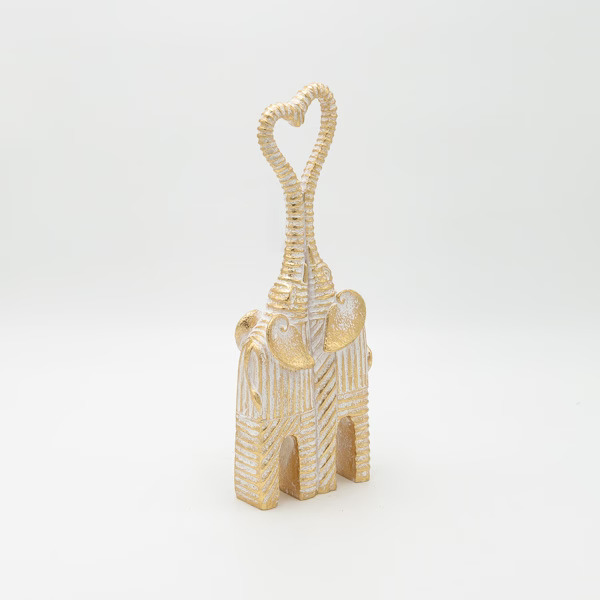 ΕΛΕΦΑΝΤΕΣ – ΚΑΡΔΙΑ ΠΟΛΥΡΕΖΙΝ ΧΡΥΣΟ 11×5.5x30cm ESTHETI  819-01414