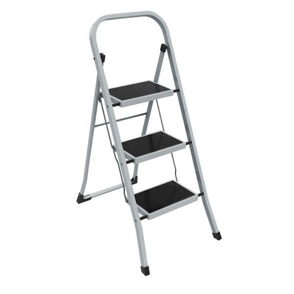 ΣΚΑΛΑΚΙ ΜΕΤΑΛΛΙΚΟ ΤΡΙΠΛΟ ΜΑΥΡΟ ΓΚΡΙ 46,5x72x105εκ. ANKOR 822324