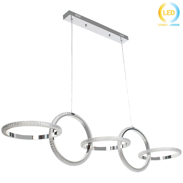 ΦΩΤΙΣΤΙΚΟ ΚΡΕΜΑΣΤΟ LED 86W ΑΣΗΜΙ ΜΕ ΑΚΡΥΛΙΚΑ ΣΤΟΙΧΕΙΑ 120Χ27Χ27εκ. KESKOR 826677