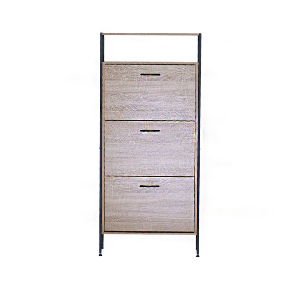 ΠΑΠΟΥΤΣΟΘΗΚΗ ΤΡΙΠΛΗ ΞΥΛΙΝΗ ΜΕ ΜΑΥΡΟ ΜΕΤΑΛΛΙΚΟ ΣΚΕΛΕΤΟ 60x24x141εκ. ANKOR 848157