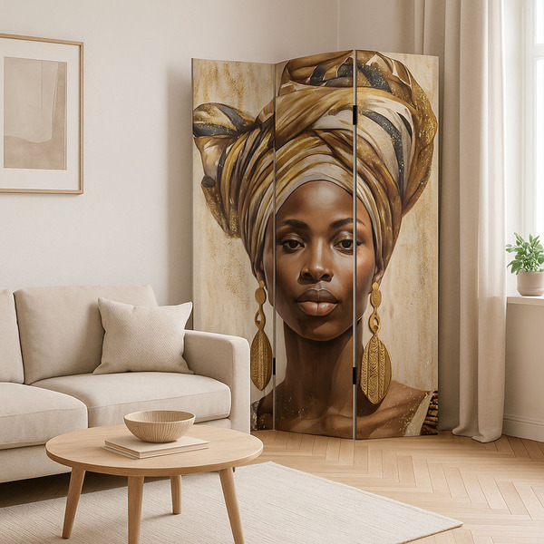 ΠΑΡΑΒΑΝ ΤΡΙΠΛΟ ΚΑΜΒΑΣ  ΠΟΡΤΡΕΤΟ ΜΕ ΧΡΥΣΕΣ ΛΕΠΤΟΜΕΡΕΙΕΣ  ΔΙΠΛΗΣ ΟΨΗΣ 180x120x2,5εκ. ANKOR 849369