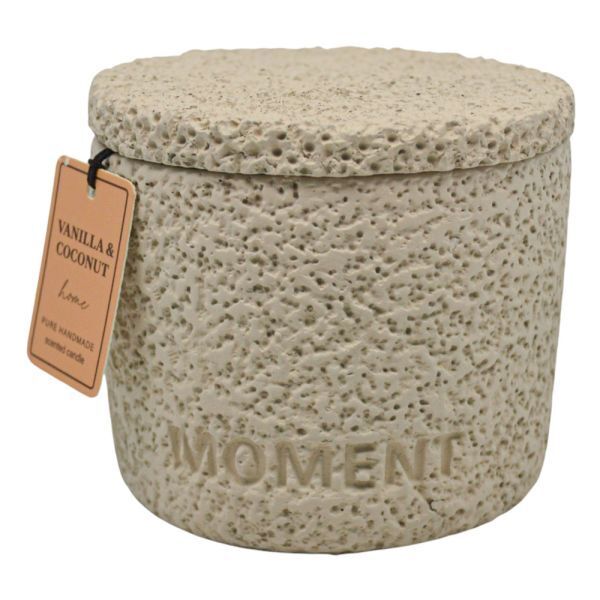 ΑΡΩΜΑΤΙΚΟ ΚΕΡΙ VANILLA & COCONUT ΣΕ ΤΣΙΜΕΝΤΕΝΙΟ ΔΟΧΕΙΟ ΜΕ ΚΑΠΑΚΙ 8,8×8,8×8,4εκ. ANKOR 849536