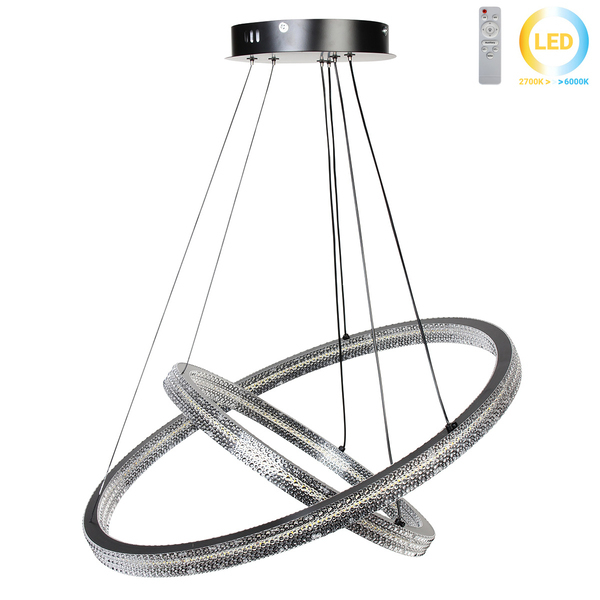 ΦΩΤΙΣΤΙΚΟ ΚΡΕΜΑΣΤΟ LED 244W ΜΑΥΡΟ Φ40-Φ60εκ. ΚΑΙ Controller KESKOR 868457