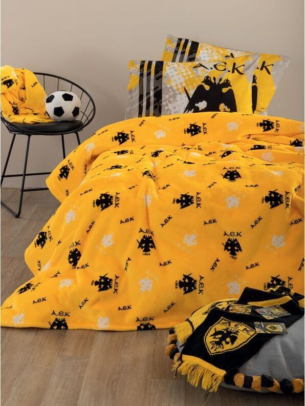 Palamaiki ΚΟΥΒΕΡΤΑ Fleece ΜΟΝΗ-ΗΜΙΔΙΠΛΗ 160×220 AEK BL