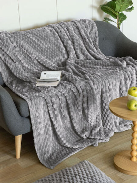 Palamaiki ΚΟΥΒΕΡΤΑ ΓΚΡΙ Fleece ASTER GREY 160×220