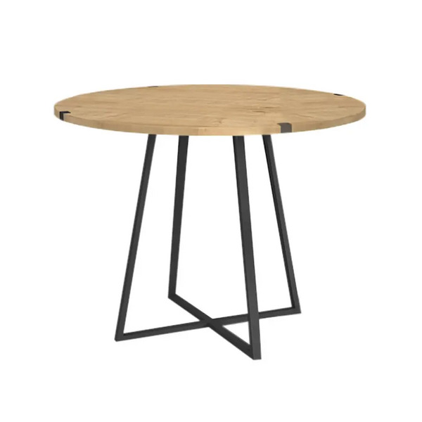 ΤΡΑΠΕΖΙ ΣΤΡΟΓΓΥΛΟ Rubes Megapap Δ100xΥ78cm ΣΕ ΦΥΣΙΚΟ ΟΞΙΑΣ-ΑΝΘΡΑΚΙ GP028-0064,1