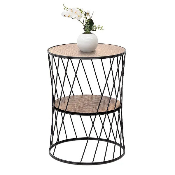 ΤΡΑΠΕΖΑΚΙ ΒΟΗΘΗΤΙΚΟ ΜΕΤΑΛΛΙΚΟ-Mdf 32x32x44εκ. Jaspin Megapap ΣΕ ΜΑΥΡΟ-ΚΑΡΥΔΙ GP030-0037,1