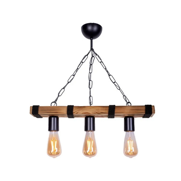 ΦΩΤΙΣΤΙΚΟ ΟΡΟΦΗΣ Mako Megapap E27 ΞΥΛΙΝΟ ΤΡΙΦΩΤΟ ΧΡΩΜΑ ΚΑΡΥΔΙ/ΜΑΥΡΟ 50x10x65εκ. GP036-0006,2