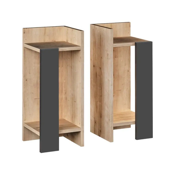 ΣΕΤ 2 ΤΕΜΑΧΙΑ ΚΟΜΟΔΙΝΑ Elos Megapap 25x27x60εκ. ΧΡΩΜΑ Sapphire Oak-ΑΝΘΡΑΚΙ GP037-0070,2