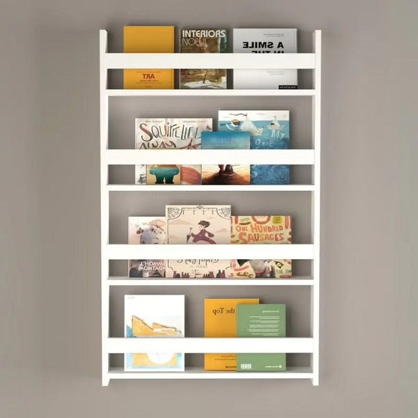 ΒΙΒΛΙΟΘΗΚΗ-ΡΑΦΙΕΡΑ ΕΠΙΤΟΙΧΙΑ Montessori Megapap 74x10x120εκ. ΧΡΩΜΑ ΛΕΥΚΟ GP041-0011,1