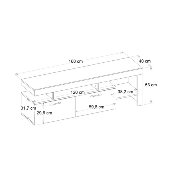 ΕΠΙΠΛΟ ΤΗΛΕΟΡΑΣΗΣ Acnes Megapap 160x40x53εκ. ΧΡΩΜΑ ΛΕΥΚΟ-Sapphire Oak GP042-0242,3 ΕΠΙΠΛΟ ΤΗΛΕΟΡΑΣΗΣ Acnes Megapap 160x40x53εκ. ΧΡΩΜΑ ΛΕΥΚΟ-Sapphire Oak GP042-0242,3