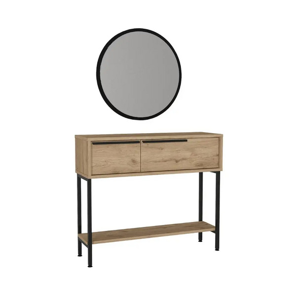 ΚΟΝΣΟΛΑ ΜΕ ΚΑΘΡΕΠΤΗ Suzy Megapap ΧΡΩΜΑ SEPET OAK 90×29,6×76εκ. GP042-0261,1