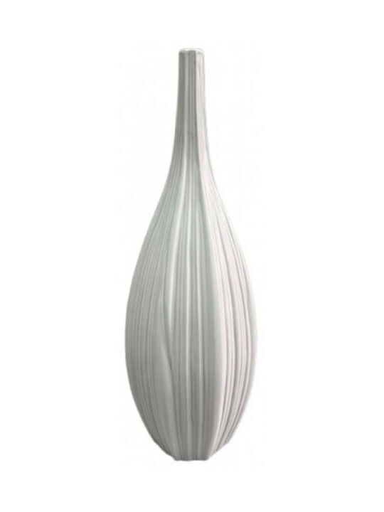 ΔΙΑΚΟΣΜΗΤΙΚΟ ΚΕΡΑΜΙΚΟ ΒΑΖΟ ΛΕΥΚΟ ΜΑΤ ΦΟΥΣΚΑ 14.5×14.5×44.5cm  K9192B-W