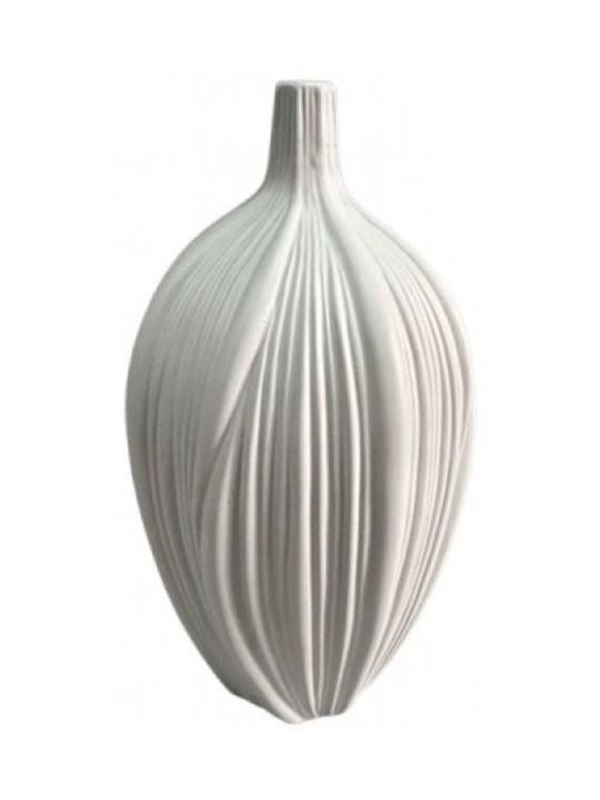 ΔΙΑΚΟΣΜΗΤΙΚΟ ΚΕΡΑΜΙΚΟ ΒΑΖΟ ΛΕΥΚΟ ΜΑΤ ΦΟΥΣΚΑ 15x15x31cm  K9193B-W