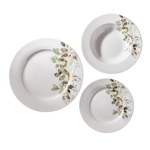 ΣΕΡΒΙΤΣΙΟ ΠΙΑΤΩΝ ΠΟΡΣΕΛΑΝΙΝΟ 18ΤΜΧ ΜΕ ΣΧΕΔΙΟ ΦΥΛΛΑ ΣΕ ΓΗΙΝΕΣ ΑΠΟΧΡΩΣΕΙΣ ANKOR R2407-18